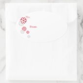 Stickers Tag Red & Silver Tone Snowflake (Sac)