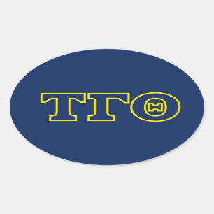 Stickers Tau Gamma Theta Oval - Outdoor Jaune