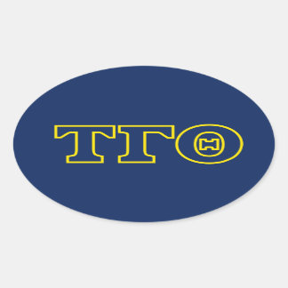 Stickers Tau Gamma Theta Oval - Outdoor Jaune