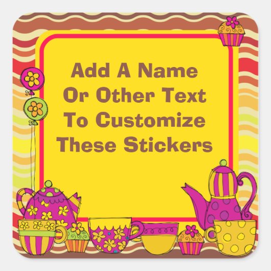 Stickers Tea Party customisés (Devant)