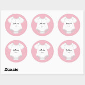Stickers tenue bébé avec nom bébé date d'échéance  (Feuille)