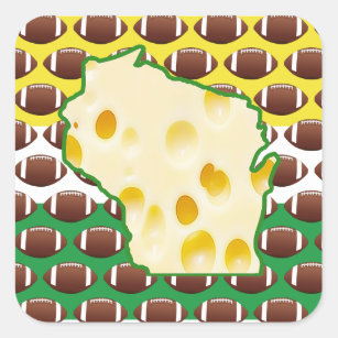 Stickers Tête de football Wisconsin Swiss Cheese