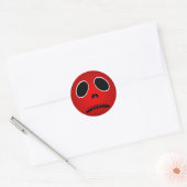 Stickers Tête Triste D'Halloween Rouge (Enveloppe)