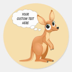 stickers texte personnalisé Cute Kangaroo