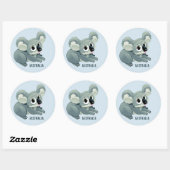 stickers texte personnalisé Cute Koala (Feuille)