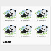 stickers texte personnalisé Cute Panda (Feuille)