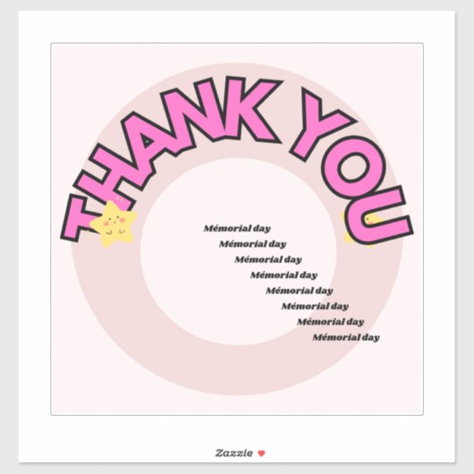 Stickers thank you for mémorial day (Feuille)