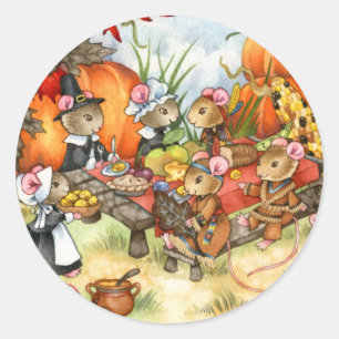 Stickers Thanksgiving Mice - Mignons