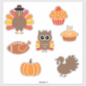 Stickers Thanksgiving Turquie et Trimmings (Feuille)