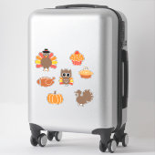 Stickers Thanksgiving Turquie et Trimmings (Sur valise)