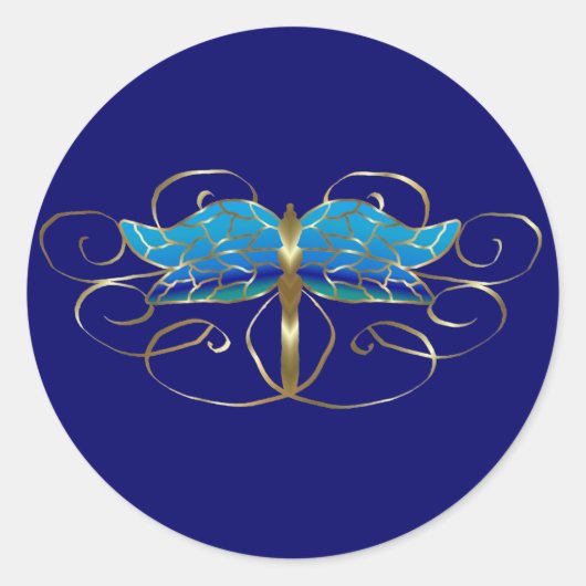 Stickers Tiara de libellule d'or (Devant)