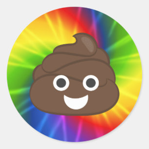 Stickers Tie Dye Rainbow Poo Emoji