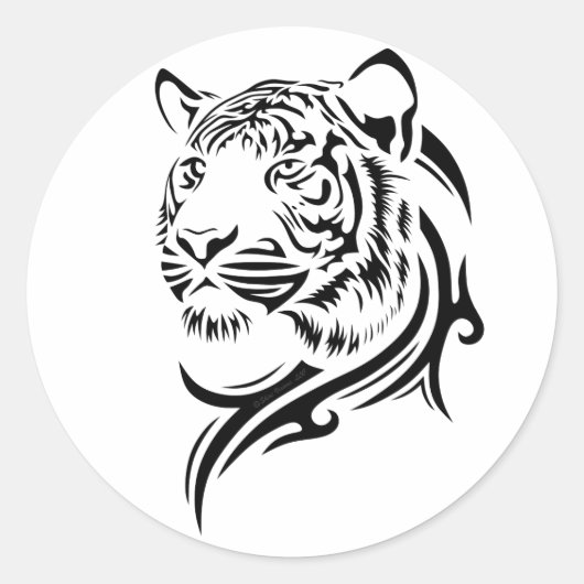 Stickers tigre de style tribal (Devant)