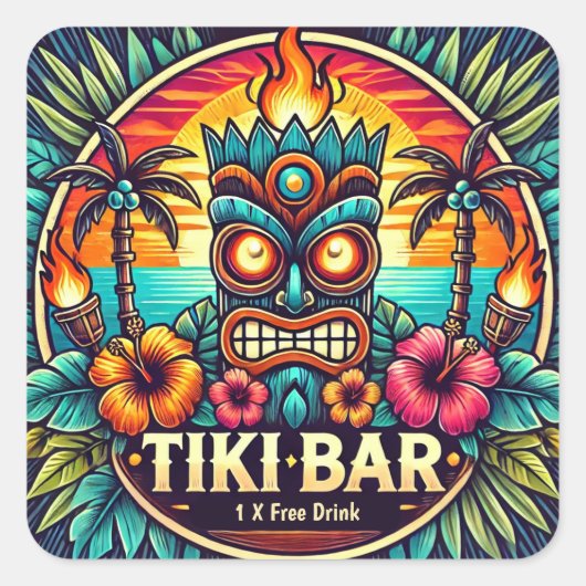 Stickers Tiki Bar (Devant)