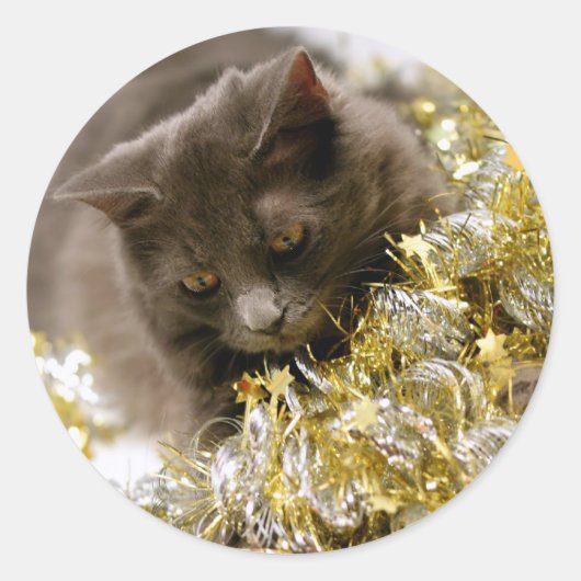 Stickers Tinsel Kitty de Noël (Devant)