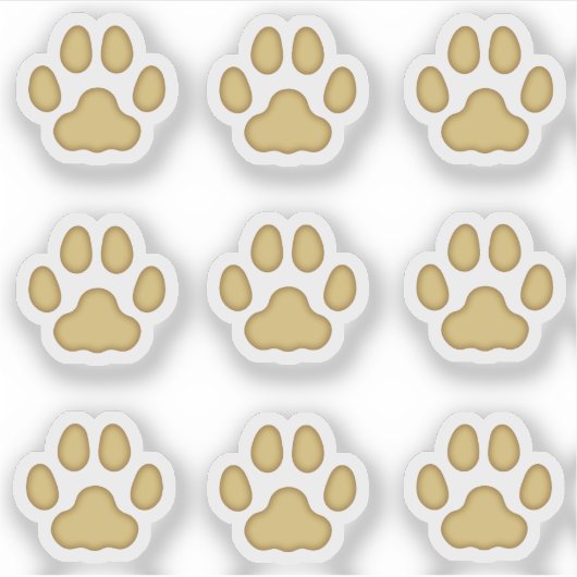 Stickers Tiny Cat Empreintes de pattes Tan Animal (Devant)