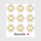 Stickers Tiny Chien Empreintes de pattes Tan Anima (Feuille)