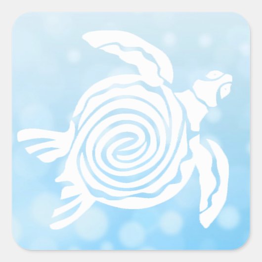 Stickers Tortue Tropicale de la mer Bleue (Devant)