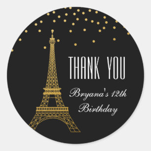 Stickers Tour Eiffel Paris Gold & Black Party
