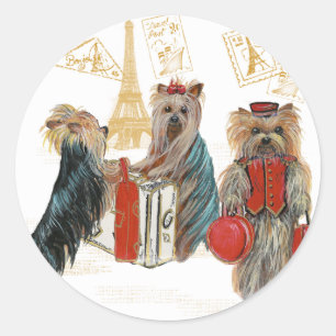 Stickers Tour Eiffel Yorkie Travel Paris