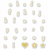 Stickers Tourbillonnant Gold Police Alphabet Lettr (Devant)