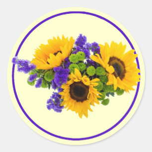 Stickers Tournesol et Statice Bleue