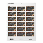 Stickers Tournesol Rustique D'Adresse En Bois (Feuille entière)