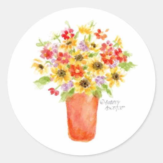 Stickers Tournesols en Vase (Devant)