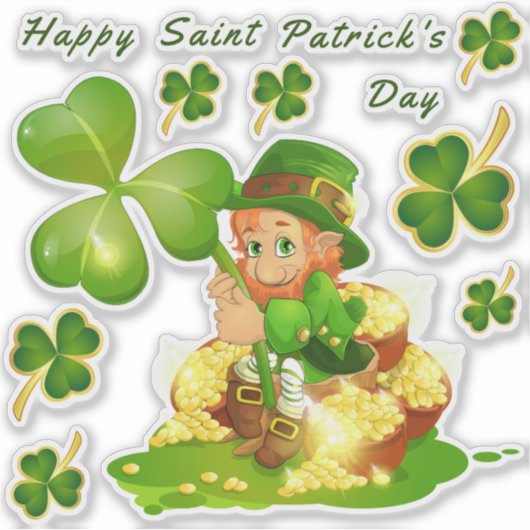 Stickers Transparent de la Saint Patrick Leprechau (Devant)