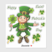 Stickers Transparent de la Saint Patrick Leprechau (Feuille)