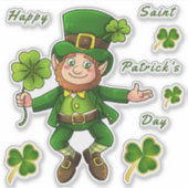 Stickers Transparent de la Saint Patrick Leprechau (Devant)