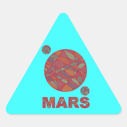 Stickers Triangle Art Planète Rouge Mars (Devant)