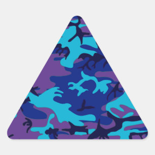 Stickers Triangle bleu foncé et violet Camouflage