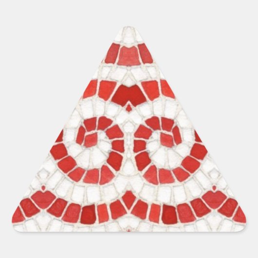 Stickers triangle MOSAÏQUE ROUGE (Devant)
