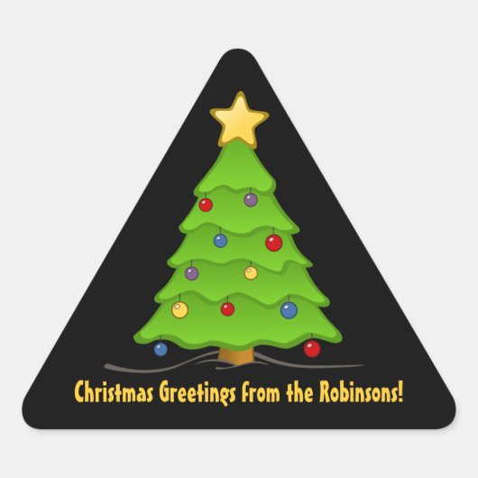 Stickers Triangle Personnalisé Arbre de Noël (Devant)