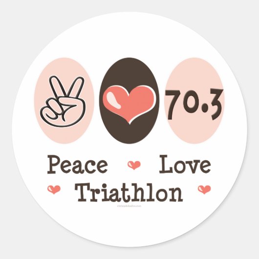 Stickers Triathlon Peace Love (Devant)