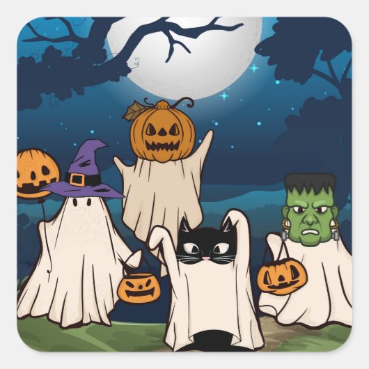 Stickers Trick-or-Traiters, feuille de 20 (Devant)