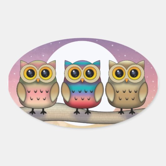 Stickers Trois Petits Chouettes (Devant)
