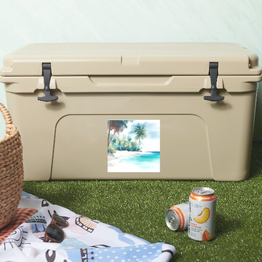 Stickers Tropical Beach Palm Tree (Glacière)