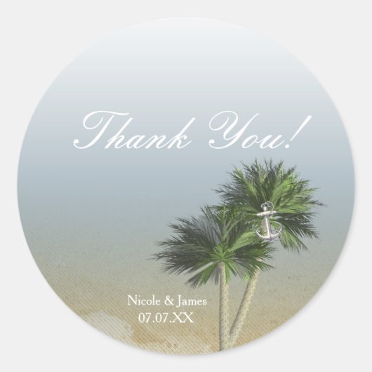 Stickers Tropical Paradise Beach & Palm Trees (Devant)
