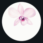 Stickers Tropical Purple Orchid Wedding Favor<br><div class="desc">Ces autocollants de faveur de mariage ont une couleur d'eau violet orchidée design. Ces autocollants peuvent être utilisés pour les faveurs de mariage. Utilisez l'espace sous l'orchidée pour écrire le nom de votre invité. Ces autocollants d'orchidées violettes à l'aquarelle font partie d'une collection qui comprend une gamme complète de papeterie...</div>