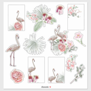 stickers tropicaux de dessin animé avec palme et f