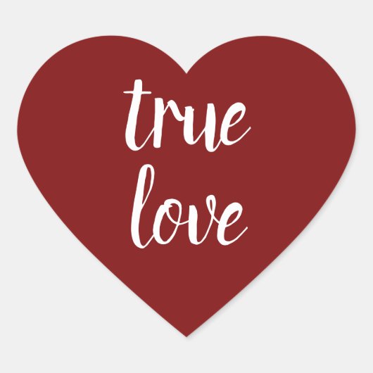 Stickers "True Love" Coeur Rouge profond (Devant)