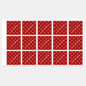 Stickers Tuffés de diamants rouges en or avec text (Feuille)