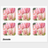 Stickers Tulipe rose et joints d'enveloppe (Feuille)