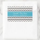 Stickers turquoise Baby shower Chevron gris Favori (Sac)