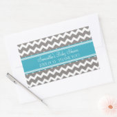Stickers turquoise Baby shower Chevron gris Favori (Enveloppe)