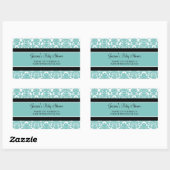 Stickers turquoise Baby shower Damas Favoriser (Feuille)