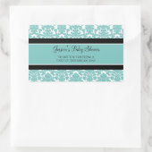 Stickers turquoise Baby shower Damas Favoriser (Sac)