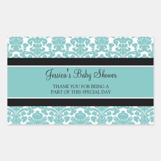 Stickers turquoise Baby shower Damas Favoriser (Devant)